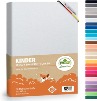 leevitex® Spannbettlaken Kinderbettbezug 70x140 cm – Weich & atmungsaktiv aus Mako-Jersey, Gummizug: Rundumgummizug, (1 Stück), Premium Qualität: Öko-Tex zert, top Passform & pflegeleicht