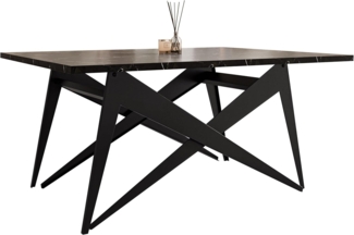 2-in-1 Couchtisch und Esstisch Xorkol (Farbe: Schwarz / Black Pietra Grigia)