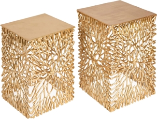 riess-ambiente Beistelltisch LEAF 30cm gold (Set, 1-St), Nachttisch · Metall · Handarbeit · Modern Design