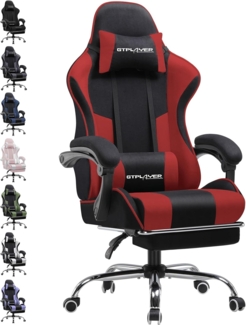 GTPLAYER Gaming-Stuhl Bürostuhl Gaming Stuhl Massage Ergonomischer Gamer Stuhl, mit Massage-Lendenkissen Fußstütze, Kopfstütze