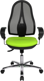 Topstar Open Point SY Deluxe, ergonomischer Syncro-Bandscheiben-Drehstuhl, Bürostuhl, Schreibtischstuhl, inkl. Armlehnen (höhenverstellbar), Stoff, apfelgrün