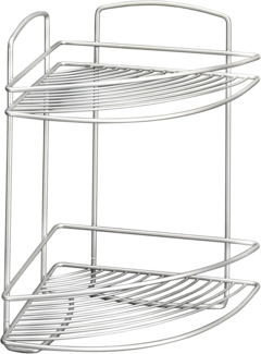 Metaltex Eck-Duschregal mit 2 Etagen Onda Silbern 443454