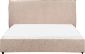 Bett mit Lattenrost Bouclé LAVAUR 160 x 200 cm Taupe