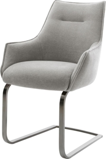 Freischwinger Alja-Flex mit Armlehnen Strukturstoff Soft Grau Freischwinger flach Graphit Taschenfederkern