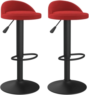 vidaXL Barhocker 2 Stk. Weinrot Samt [333607]
