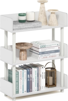 Furinno Turn-N-Tube 3-stufiges freistehendes Mehrzweck-Präsentationsregal, Bücherregal, Weiß/Weiß