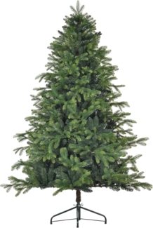HOMCOM Künstlicher Weihnachtsbaum 183 cm, mit 1700 Spitzen, breit klappbar Metallständer, Tanne, für Weihnachten Deko, grün