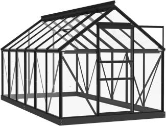 Glas Gewächshaus Anthrazit 155 x 298 x 191 cm Aluminium