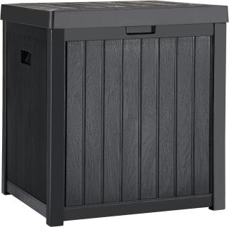 YITAHOME Outdoor Kissenbox, 195 Liter Wasserdicht Gartenbox, Garten Auflagenbox Wetterfest Garten Aufbewahrungsbox mit Seitengriffen für Gartengeräten Poolzubehör Spielzeug, Schwarz