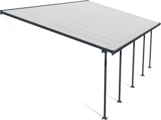 Canopia by Palram Terrassenüberdachung Alu Feria 4X7.87 Polycarbonat Hohlkammerplatten Pergola 787x385 cm Grau zur Überdachung ihrer Terrasse