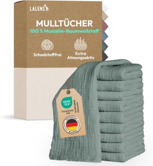 Laleni Spucktuch Spucktücher Baby aus Reiner Baumwolle, (30-tlg), OEKO-TEX Zertifizierte Mulltücher