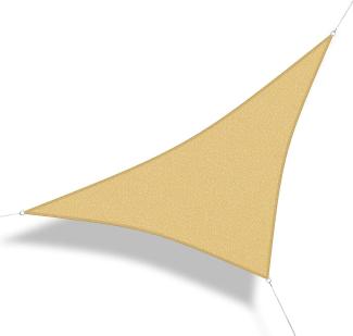 Corasol 160078 Premium Sonnensegel, 3,6 x 3,6 x 5 m, 90° Grad Dreieck, Wind- & wasserdurchlässig, sandbeige