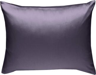 Bettwaesche-mit-Stil Mako-Satin / Baumwollsatin Bettwäsche uni / einfarbig lila Kissenbezug 70x90 cm