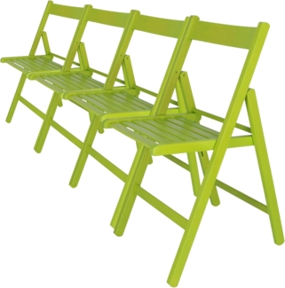 WELL HOME MOBILIARIO & DECORACIÓN Packung mit 4 Stühlen BAS aus Buchenholz, grünes Finish