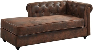 Chesterfield Recamiere Rechts SHIREL - Microfaser - Vintage Leder Look