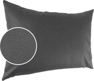 Kisska Dekokissen Kissenhülle KUMO atmungsaktive Kunstleder Kissenbezug Zierkissen, Kissenüberzug ohne Füllung Leder-Optik UNI 50x30 cm Einfarbig Grau