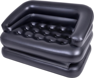 Avenli aufblasbares Sofa 198 x 138 x 62 cm wandelbar zum Doppel-Luftbett, schwarz