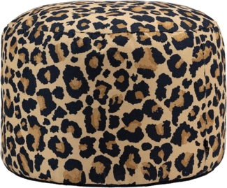 Icon Milano Leopard Hocker, Webstoff, Sitzsack Stuhl, Sitzpuff Hocker mit Füllung, Fußhocker für das Wohnzimmer, Deko Wohnzimmer, Garten