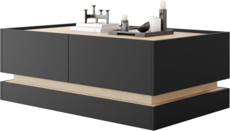 Couchtisch Zarpant L97 4K (Farbe: Schwarz / Eiche Cremona)