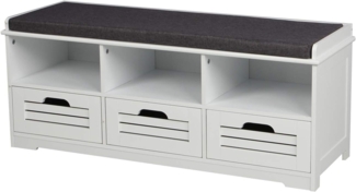 HTI-Line Schuhschrank Schuhbank mit 3 Schubladen Kara (Stück, 1-St, 1 Schuhbank inkl. Sitzkissen) Schuhregal Schuhschrank Sitzbank