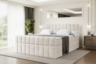 ALTDECOR Boxspringbett MIAMI-Z KING (Multipocket-Matratze H4, H3 Matratze Bonellfederung, Topper, Kopfteil), Doppelbett mit Fußteil