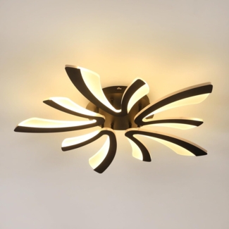 Comely LED Deckenleuchte, 50W 5625LM LED Deckenlampe Moderne Beleuchtung für Wohnzimmer Schlafzimmer, 68cm, Warmes Licht 3000K, Schwarz