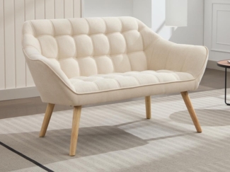 Vente-unique - Sofa 2-Sitzer - Stoff - Beige - CASERTA