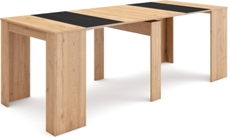 Skraut Home | Ausziehbarertisch | Multifunktionaler ausziehbarer | 220 | Für 10 Gäste | Esszimmertische | Moderner Stil | Eiche Schwarz