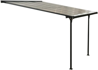 Westmann Aluminium Terassenüberdachung mit Doppelstegplatten "Bruce", schwarz, 313 x 300 x 225-270 cm (L x B x H)