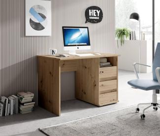 Schreibtisch 'Flinn' - 110 x 75 x 65 cm (BxHxT), Eiche Artisan