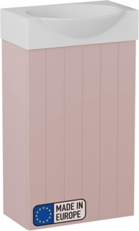 BADEDU IMPERO Gäste WC Waschtisch Set 40 cm breit, Rosa, Waschbecken Keramik Weiß