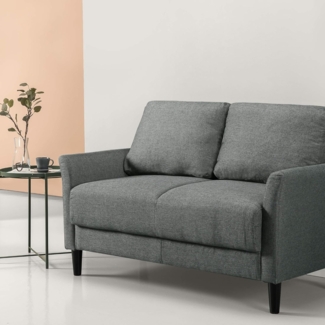 ZINUS Jackie Loveseat Sofa | Zeitgenössisch | Einfache Montage ohne Werkzeug | Ausgestellte Lehnen | Schmal zulaufende Beine | Sofa in einer Box | Grüne Steinfarbe