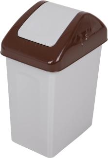 BranQ Mülleimer mit Klappdeckel Zur Mülltrennung 10l Brown 1310