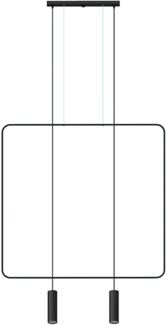 SOLLUX TH. 019CZ Pendelleuchte RANA 2 schwarz Stahl 40W L: 100cm B: 6cm H: 200cm dimmbar