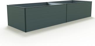 GFP Aluminium Hochbeet KINGSIZE DANIELA - 387 x 119 x 77 cm - Anthrazit, Stecksystem, langlebig