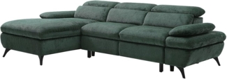 Vente-unique - Ecksofa mit Schlaffunktion - Ecke links - Strukturstoff - Grün - SURDELI