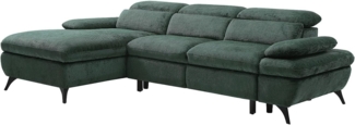 Vente-unique - Ecksofa mit Schlaffunktion - Ecke links - Strukturstoff - Grün - SURDELI