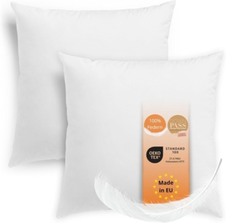 sleepling Federkissen Inlet Sofakissen, Füllung: 100% Federn, Bezug: Baumwolle, Seitenschläfer, Rückenschläfer, Bauchschläfer, Füllkissen, Zierkissen, atmungsaktiv, Baumwolle, mit Feder gefüllt