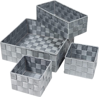 DRULINE Allzweckkiste 4er-Set Korb Silk Aufbewahrungskorb Badkorb Dekoko