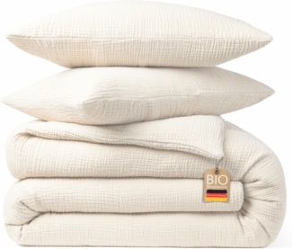 blanketino Bettwäsche Bettbezug Set aus 100% Musselin Bio-Baumwolle, atmungsaktiver Kissenbezug & Deckenbezug, Musselin, Made in Germany