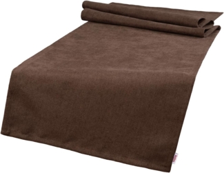 beties Tischläufer FarbTon (1-tlg, 1 Stück Tischläufer), Chenille-Haptik Raumausstatter Qualität ca. 40x220 cm kaffee-braun