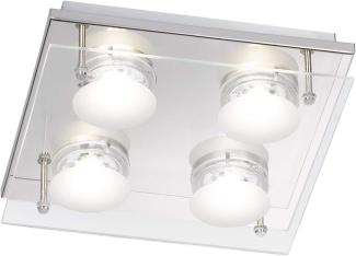 Wofi LED Deckenlampe ENVY chrom 4 flg. eckig