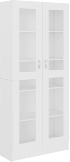 vidaXL Vitrinenschrank Bücherschrank Aktenschrank Büroschrank Vitrine Schrank Bücherregal Standvitrine Weiß 82,5 x 30,5 x 185,5 cm Spanplatte