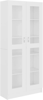 vidaXL Vitrinenschrank Bücherschrank Aktenschrank Büroschrank Vitrine Schrank Bücherregal Standvitrine Weiß 82,5 x 30,5 x 185,5 cm Spanplatte