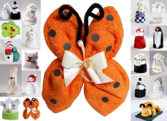 JACK Handtuch Set Frottier Geschenk Set viele Modelle Handarbeit Origami Gästetuch, (1-St), Handtuch, Waschhandschuh, gefaltete Tiere, tolle Geschenkidee