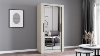 imoebel24 Schwebetürenschrank MILAN 100 cm - Sonoma / Sonoma