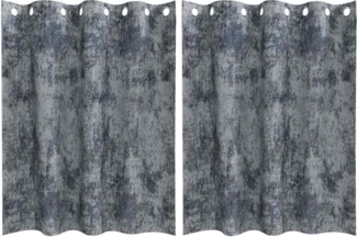 vidaXL Vorhang mit Vorhängen 2 pcs Silbergrau 140 x 140 cm Samt 4107648