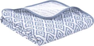 emma & noah Kuscheldecke Rauten Blau 75x95 cm