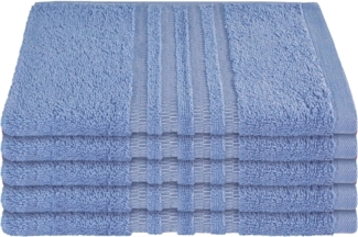 Schiesser Gästetuch-Set Milano aus reiner Baumwolle, 5-teilig, nachhaltig und fair Hellblau