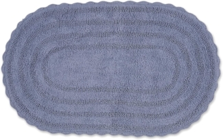 DII Crochet Collection Wende-Badematte, groß, oval, 53,3x86 cm, Stonewash Blau.